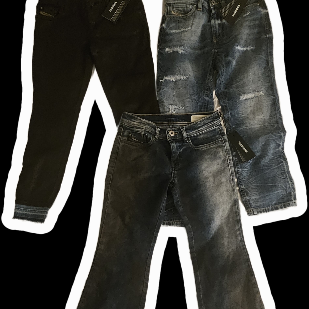 3 NWT High Fashion Kids Diesel Jeans.